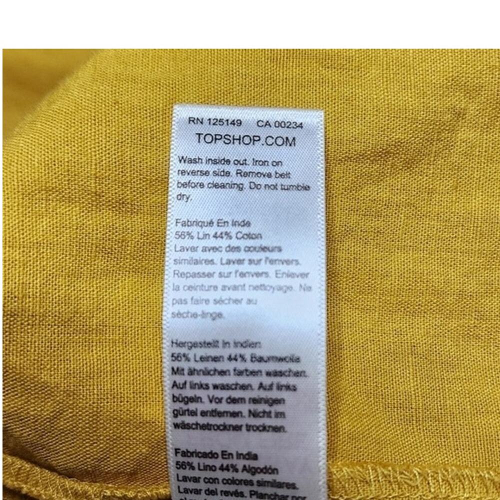 Topshop Mustard Double Button Front Sleeveless Midi Dress 4 - Picture 6 of 8